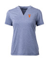 Virginia Hoos College Vault Cutter & Buck Forge Eco Heathered Stretch Womens Blade Top Indigo Heather Mannequin Thumbnail Image