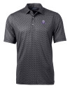 Northwestern Wildcats College Vault Cutter & Buck Pike Banner Print Stretch Mens Big & Tall Polo Black Mannequin Thumbnail Image