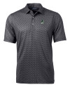 Portland State Vikings College Vault Cutter & Buck Pike Banner Print Stretch Mens Big & Tall Polo Black Mannequin Thumbnail Image