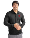 Western Kentucky Hilltoppers College Vault Cutter & Buck Advantage Eco Tri-Blend Pique Mens Long Sleeve Polo Black Front Thumbnail Image