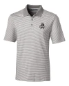 Utah State Aggies College Vault Cutter & Buck Forge Tonal Stripe Stretch Mens Big and Tall Polo Polished Medium Gray Mannequin Thumbnail Image