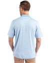 Tulane Green Wave College Vault Cutter & Buck Forge Tonal Stripe Stretch Mens Big and Tall Polo Atlas Light Blue Back Thumbnail Image