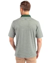 Tulane Green Wave College Vault Cutter & Buck Forge Tonal Stripe Stretch Mens Big and Tall Polo Hunter Green Back Thumbnail Image