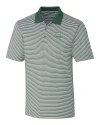 Tulane Green Wave College Vault Cutter & Buck Forge Tonal Stripe Stretch Mens Big and Tall Polo Hunter Green Mannequin Thumbnail Image
