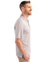 Louisville Cardinals College Vault Cutter & Buck Forge Tonal Stripe Stretch Mens Big and Tall Polo Polished Medium Gray Side Thumbnail Image