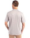 Louisville Cardinals College Vault Cutter & Buck Forge Tonal Stripe Stretch Mens Big and Tall Polo Polished Medium Gray Back Thumbnail Image