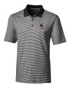 Delaware Fightin' Blue Hens College Vault Cutter & Buck Forge Tonal Stripe Stretch Mens Big and Tall Polo Black Mannequin Thumbnail Image