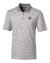 Illinois Fighting Illini College Vault Cutter & Buck Forge Tonal Stripe Stretch Mens Big and Tall Polo Polished Medium Gray Mannequin Thumbnail Image