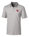 Western Kentucky Hilltoppers College Vault Cutter & Buck Forge Tonal Stripe Stretch Mens Big and Tall Polo Polished Medium Gray Mannequin Thumbnail Image