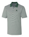 Portland State Vikings College Vault Cutter & Buck Forge Tonal Stripe Stretch Mens Big and Tall Polo Hunter Green Mannequin Thumbnail Image