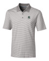 Portland State Vikings College Vault Cutter & Buck Forge Tonal Stripe Stretch Mens Big and Tall Polo Polished Medium Gray Mannequin Thumbnail Image