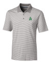 Marshall Thundering Herd College Vault Cutter & Buck Forge Tonal Stripe Stretch Mens Big and Tall Polo Polished Medium Gray Mannequin Thumbnail Image
