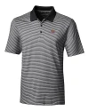LSU Tigers College Vault Cutter & Buck Forge Tonal Stripe Stretch Mens Big and Tall Polo Black Mannequin Thumbnail Image