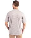 Texas Christian Horned Frogs College Vault Cutter & Buck Forge Tonal Stripe Stretch Mens Big and Tall Polo Polished Medium Gray Back Thumbnail Image