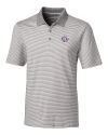 Texas Christian Horned Frogs College Vault Cutter & Buck Forge Tonal Stripe Stretch Mens Big and Tall Polo Polished Medium Gray Mannequin Thumbnail Image