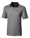 Florida State Seminoles College Vault Cutter & Buck Forge Tonal Stripe Stretch Mens Big and Tall Polo Black Mannequin Thumbnail Image