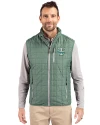 Tulane Green Wave College Vault Cutter & Buck Rainier PrimaLoft® Mens Eco Insulated Full Zip Puffer Vest Hunter Melange Front Thumbnail Image