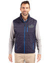 Old Dominion Monarchs College Vault Cutter & Buck Rainier PrimaLoft® Mens Eco Insulated Full Zip Puffer Vest Dark Navy/Silver Front Thumbnail Image