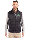 Marshall Thundering Herd College Vault Cutter & Buck Rainier PrimaLoft® Mens Eco Insulated Full Zip Puffer Vest Black Front Thumbnail Image