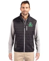 View image 1: Marshall Thundering Herd College Vault Cutter & Buck Rainier Recycled Insulated Puffer Mens Full Zip Vest Black Front