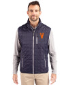 Virginia Hoos College Vault Cutter & Buck Rainier PrimaLoft® Mens Eco Insulated Full Zip Puffer Vest Dark Navy/Silver Front Thumbnail Image