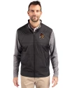 Oregon State Beavers College Vault Cutter & Buck Stealth Hybrid Quilted Mens Big and Tall Full Zip Windbreaker Jacket Black Front Thumbnail Image