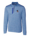 Delaware Fightin' Blue Hens College Vault Cutter & Buck Stealth Heathered Quarter Zip Mens Pullover Tour Blue Mannequin Thumbnail Image