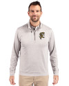 Grambling Tigers College Vault Cutter & Buck Stealth Heathered Quarter Zip Mens Pullover Polished Medium Gray Front Thumbnail Image