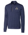 Utah State Aggies College Vault Cutter & Buck Stealth Heathered Quarter Zip Mens Pullover Liberty Navy Mannequin Thumbnail Image
