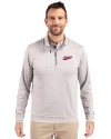 View image 5: New Mexico State Aggies College Vault Cutter & Buck Stealth Heathered Mens Quarter Zip Polished Medium Gray Front