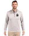 FIU Panthers College Vault Cutter & Buck Stealth Heathered Quarter Zip Mens Pullover Polished Medium Gray Front Thumbnail Image