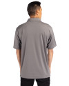Georgetown Hoyas College Vault Cutter & Buck Genre Textured Solid Mens Polo Elemental Grey Back Thumbnail Image