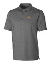 Michigan Wolverines College Vault Cutter & Buck Forge Heathered Stretch Mens Polo Charcoal Heather Mannequin Thumbnail Image