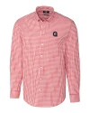 Gonzaga Bulldogs College Vault Cutter & Buck Easy Care Stretch Gingham Mens Long Sleeve Dress Shirt Cardinal Red Mannequin Thumbnail Image