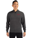 Texas Tech Red Raiders College Vault Cutter & Buck Lakemont Tri-Blend Mens Big and Tall Quarter Zip Pullover Sweater Charcoal Heather Front Thumbnail Image