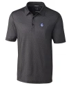 Fresno State Bulldogs College Vault Cutter & Buck Pike Mini Pennant Print Stretch Mens Polo Black Mannequin Thumbnail Image