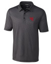 View image 1: Western Kentucky Hilltoppers College Vault Cutter & Buck Pike Mini Pennant Print Stretch Mens Polo Black Mannequin