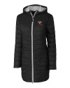 Louisville Cardinals College Vault Cutter & Buck Rainier PrimaLoft®  Womens Eco Insulated Hooded Long Coat Black Mannequin Thumbnail Image
