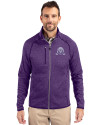 Northwestern Wildcats College Vault Cutter & Buck Mainsail Sweater-Knit Mens Full Zip Jacket College Purple Heather Front Thumbnail Image