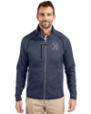 Penn State Nittany Lions College Vault Cutter & Buck Mainsail Sweater-Knit Mens Full Zip Jacket Liberty Navy Heather Front Thumbnail Image