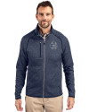 Penn State Nittany Lions College Vault Cutter & Buck Mainsail Sweater-Knit Mens Full Zip Jacket Liberty Navy Heather Front Thumbnail Image
