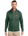 Michigan State Spartans College Vault Cutter & Buck Mainsail Sweater-Knit Mens Full Zip Jacket Hunter Heather Front Thumbnail Image