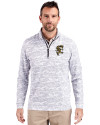 Grambling Tigers College Vault Cutter & Buck Traverse Stretch Eco Camo Print Quarter Zip Mens Pullover Charcoal Front Thumbnail Image
