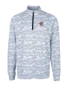 Louisville Cardinals College Vault Cutter & Buck Traverse Stretch Eco Camo Print Quarter Zip Mens Pullover Charcoal Mannequin Thumbnail Image