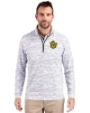 Missouri Tigers College Vault Cutter & Buck Traverse Stretch Eco Camo Print Quarter Zip Mens Pullover Charcoal Front Thumbnail Image