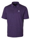 Northwestern Wildcats College Vault Cutter & Buck Forge Pencil Stripe Stretch Mens Polo College Purple Mannequin Thumbnail Image