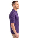 LSU Tigers College Vault Cutter & Buck Forge Pencil Stripe Stretch Mens Polo College Purple Side Thumbnail Image