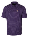 LSU Tigers College Vault Cutter & Buck Forge Pencil Stripe Stretch Mens Polo College Purple Mannequin Thumbnail Image