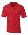 Fresno State Bulldogs College Vault Cutter & Buck Forge Pencil Stripe Stretch Mens Polo Red Mannequin Thumbnail Image