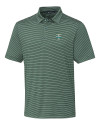 Tulane Green Wave College Vault Cutter & Buck Forge Pencil Stripe Stretch Mens Polo Hunter Green Mannequin Thumbnail Image